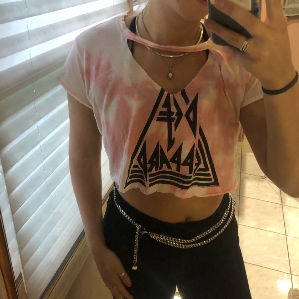 Def Leppard Bleached Crop Top